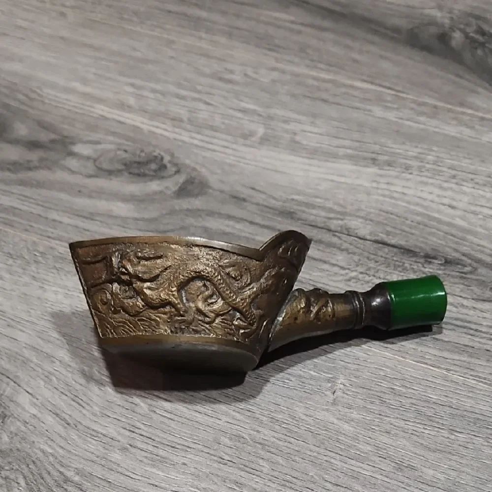 Vintage Brass Chinese Dragon Rice Scoop
